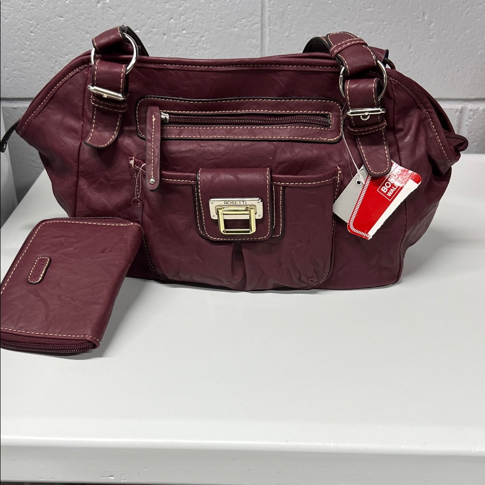 Rosetti Dark Red Shoulder Bag with Wallet